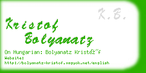 kristof bolyanatz business card